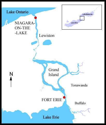 Где находится водопад ниагарский контурная карта